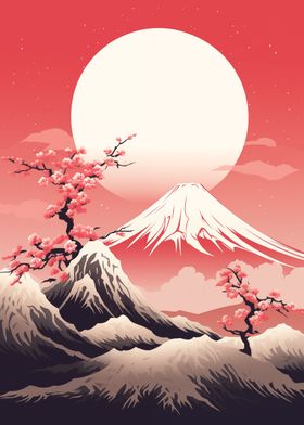 Mount Fuji with Cherry Blossoms