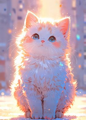 Cute Kitten in Sunlight