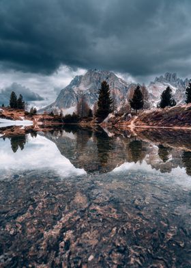 Mountain Reflection in Still Water