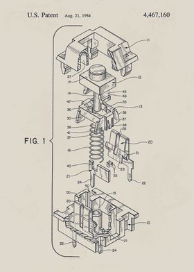 Low profile Keyboard Switch Patent Diagram