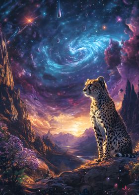 Cheetah Under a Cosmic Sky