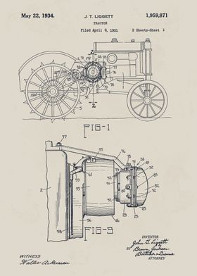 Tractor Patent Drawing