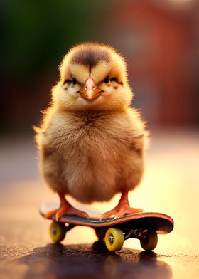 Chick on Skateboard