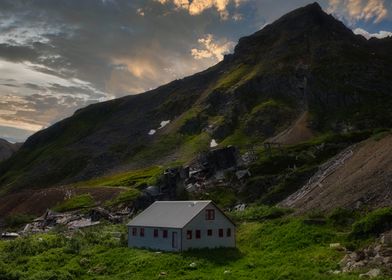 Alaska Cabin Sunset