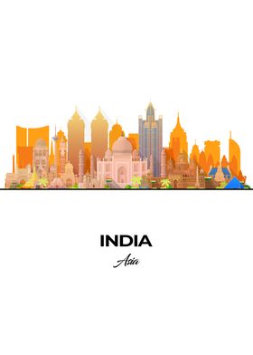 India Skyline Illustration