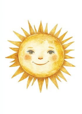 Smiling Sun Watercolor