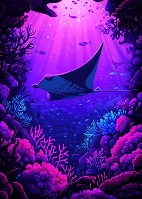 Manta Ray Underwater