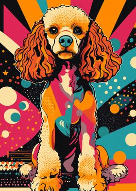 Retro Poodle Pop Art Print | Colorful Pet Portrait, Funky Dog Wall Décor, Gift for Dog Lovers | Poodle Pop Art