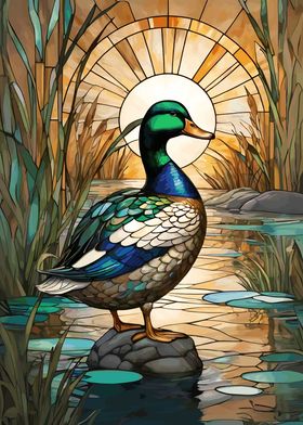 Duck Stained Glass