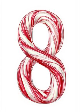 Advent Calendar Candy Cane Number 8 Eight