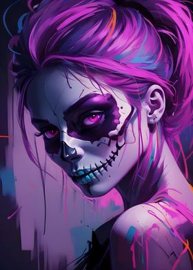 Purple Skull Girl