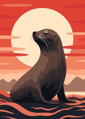 Sea Lion Sunset