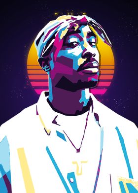 Tupac Shakur 80s Retro Art