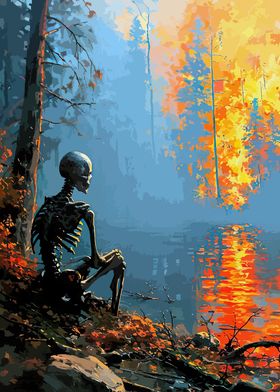 Skeleton at River