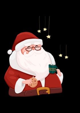 Santa Claus with Cookie and Drink