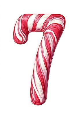 Advent Calendar Candy Cane Number 7 seven