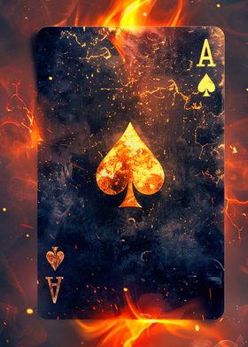 Ace of Spades on Fire Poker