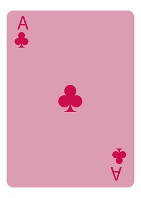 Ace of Clubs Pink Card