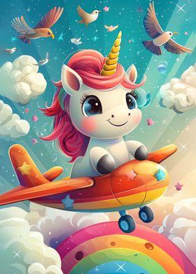 Unicorn Flying Airplane