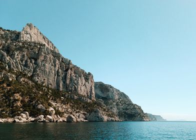 Coastal Cliffs and Blue Sea