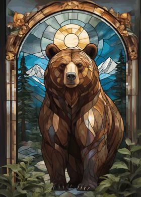 Bear Stained Glass