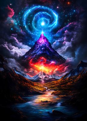 Cosmic Mountain Landscape