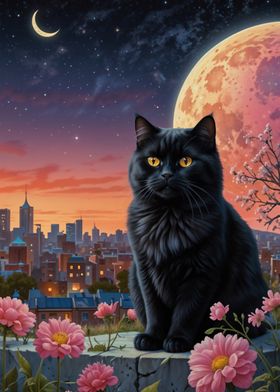 Black Cat Cityscape