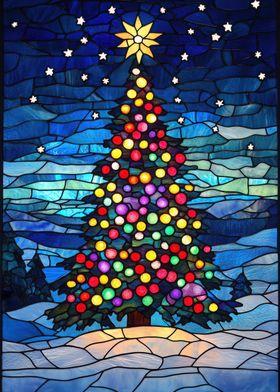 Stained Glass Christmas Tree