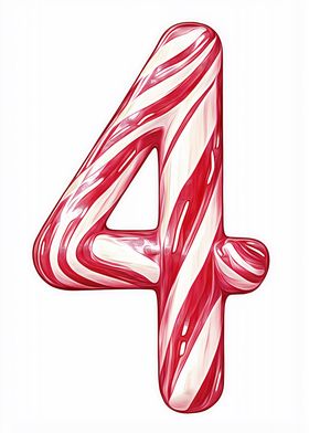 Advent Calendar Candy Cane Number 4 four