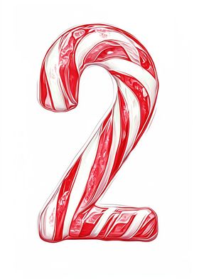 Advent Calendar Candy Cane Number 2 two