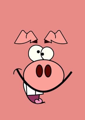 Smiling Pig Cartoon