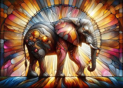 Stained Glass Elephant