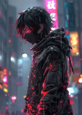 Anime Cyberpunk Rain