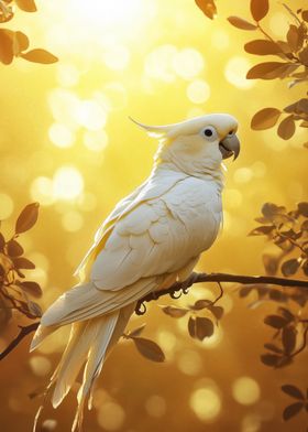 White Cockatoo in Golden Light