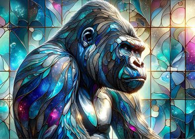 Gorilla Stained Glass Art