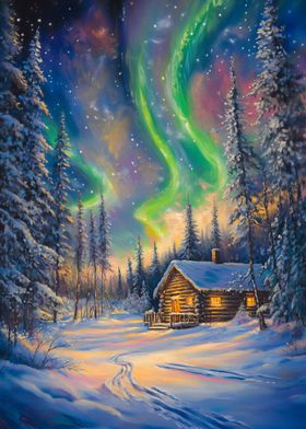 Northern Lights Painting