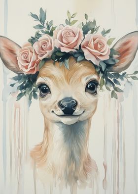 Fawn with Rose Crown