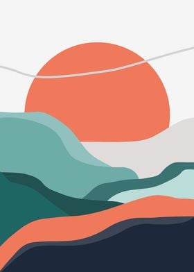 Abstract Sunset Landscape