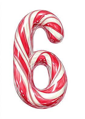 Advent Calendar Candy Cane Number 6 six