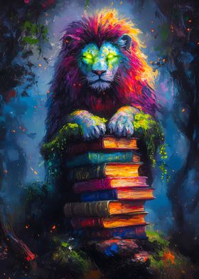 Lion and Books