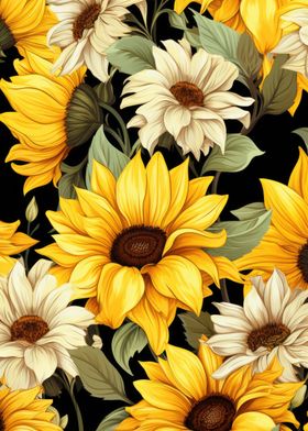 Sunflowers and Daisies