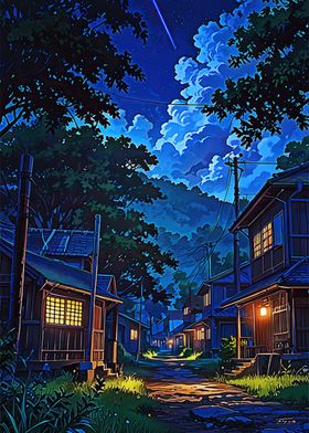 Nighttime Japanese Street