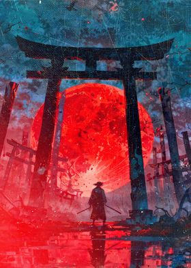 Samurai Under Red Moon