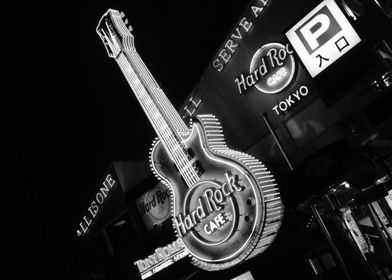 Hard Rock Cafe Guitar Sign Tokyo