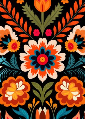 Aesthetic Vintage Flowers Retro Colorful Floral Art