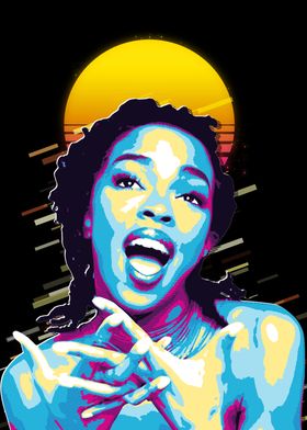 Lauryn Hill Retro Pop Art Portrait