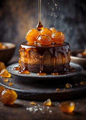 Caramel Cake with Candied Fruit