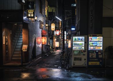 Nighttime Alleyway in Japan