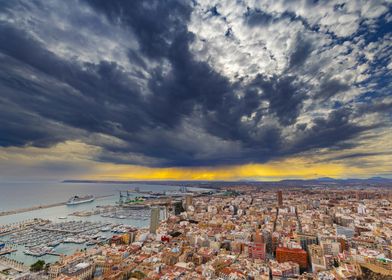 Cityscape with Dramatic Clouds, Spain