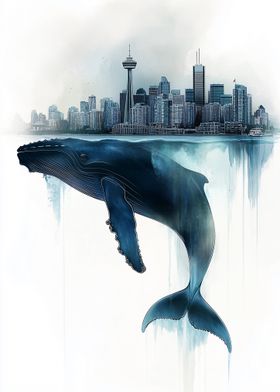 Whale and Cityscape